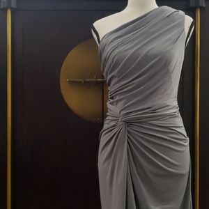 Maggy London Gray Draped Midi Dress-NWT